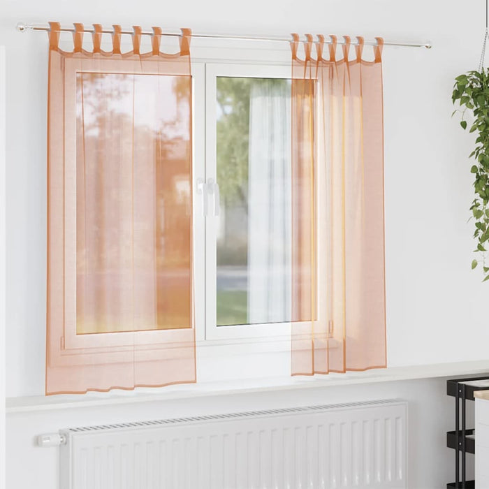 Perdele Voile cu Bucle 2 buc Terracota 140x140 cm - WALTI WALTI