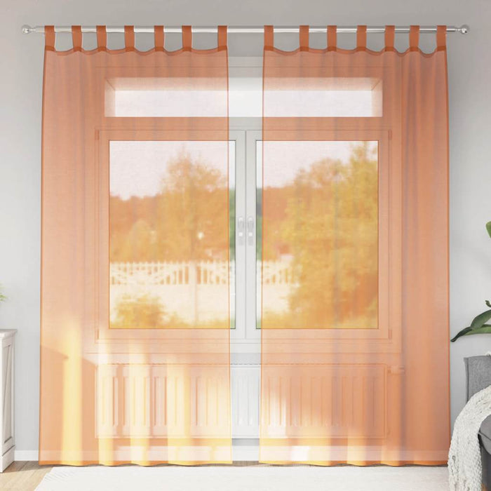 Perdele Voile cu Bucle 2 buc Terracota 140x245 cm - WALTI WALTI