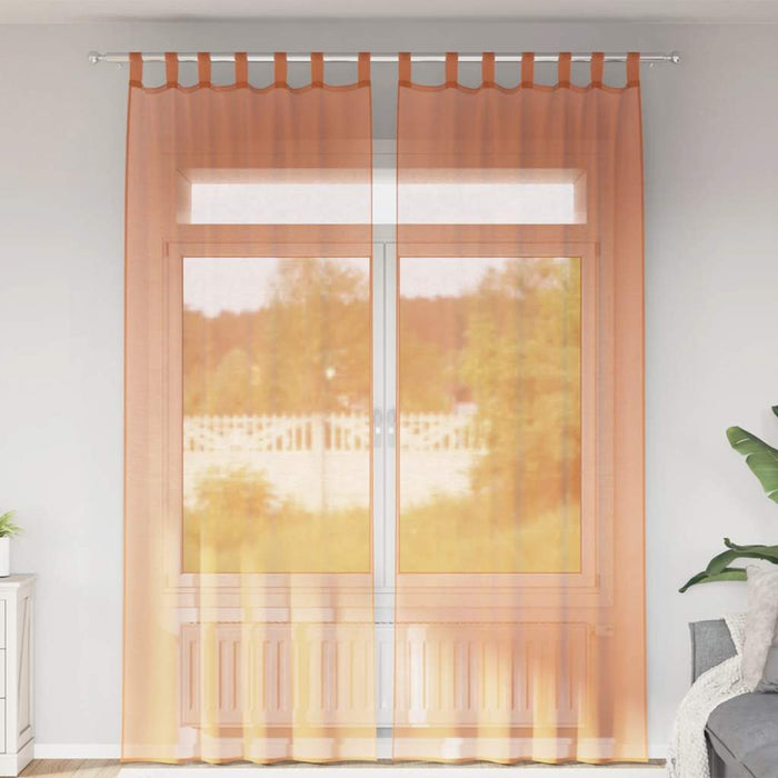 Perdele Voile cu Bucle 2 buc Terracota 140x260 cm - WALTI WALTI