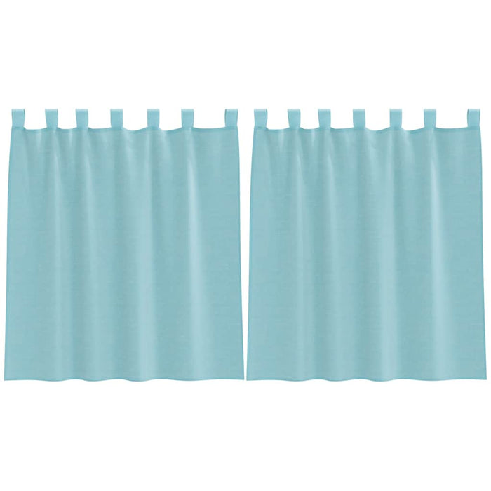Perdele Voile cu Bucle 2 buc Turcoaz 140x140 cm - WALTI WALTI