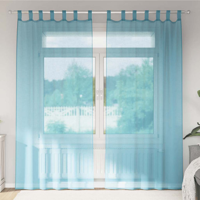 Perdele Voile cu Bucle 2 buc Turcoaz 140x225 cm - WALTI WALTI