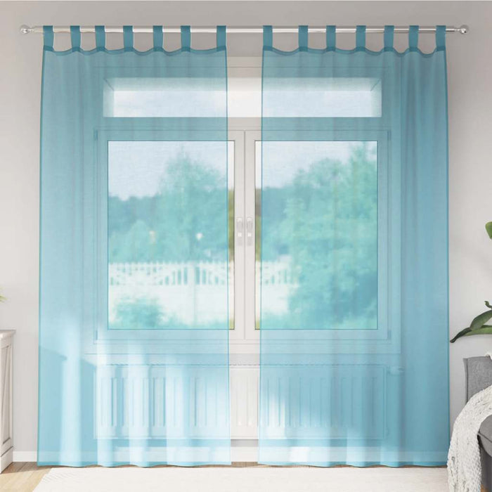 Perdele Voile cu Bucle 2 buc Turcoaz 140x245 cm - WALTI WALTI