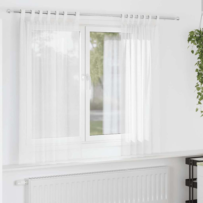 Perdele Voile cu Bucle 2 buc Alb 140x140 cm - WALTI WALTI