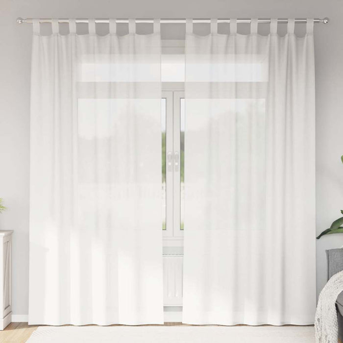 Perdele Voile cu Bucle 2 buc Alb 140x225 cm - WALTI WALTI