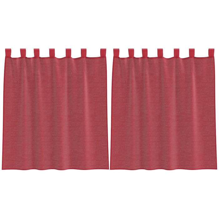 Perdele voal cu bucle 2 buc, roșu vin, 140x140 cm - WALTI WALTI