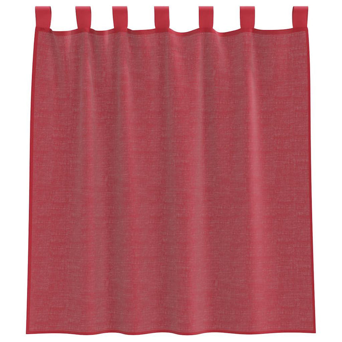 Perdele voal cu bucle 2 buc, roșu vin, 140x140 cm - WALTI WALTI