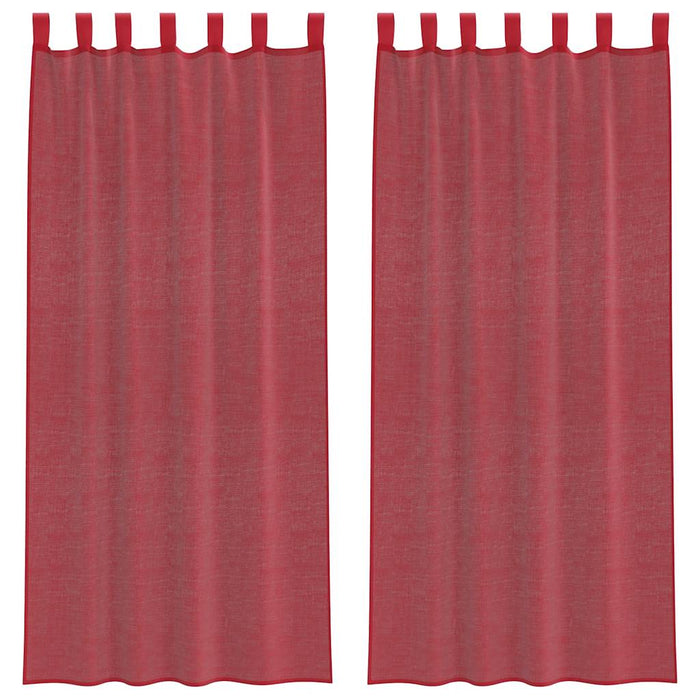 Perdele Voile cu Bucle 2 buc Roșu Vin 140x245 cm - WALTI WALTI