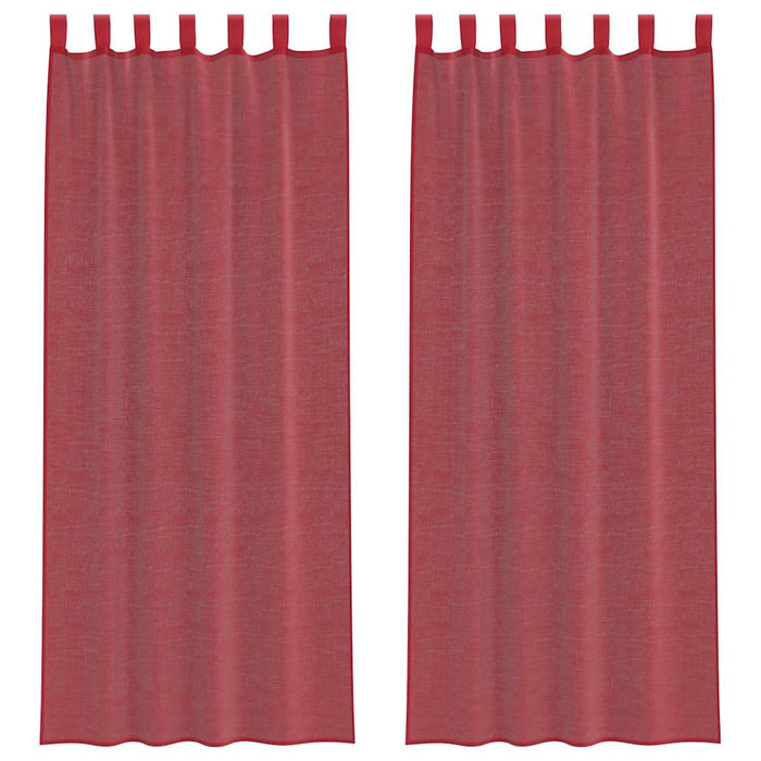 Perdele Voile cu Bucle 2 buc Roșu Vin 140x260 cm - WALTI WALTI