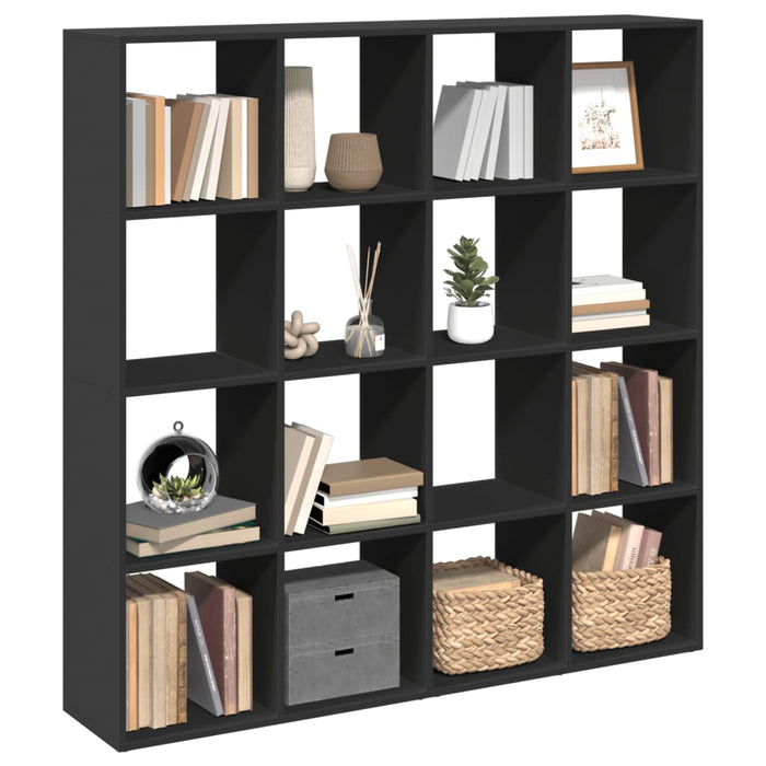 Bibliotecă, negru, 137,5x29x137,5 cm, lemn prelucrat - WALTI WALTI