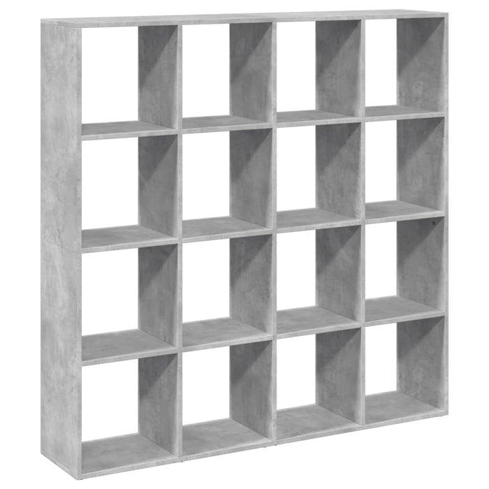 Bibliotecă, gri beton, 137,5x29x137,5 cm, lemn prelucrat - WALTI WALTI