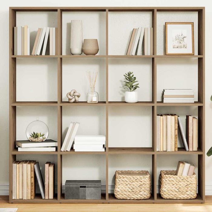 Bibliotecă, stejar artizanal, 137,5x29x137,5 cm, lemn prelucrat - WALTI WALTI
