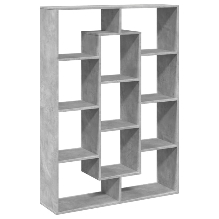 Bibliotecă, gri beton, 102x29x143 cm, lemn prelucrat - WALTI WALTI