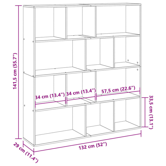 Bibliotecă, alb, 132x29x141,5 cm, lemn prelucrat - WALTI WALTI