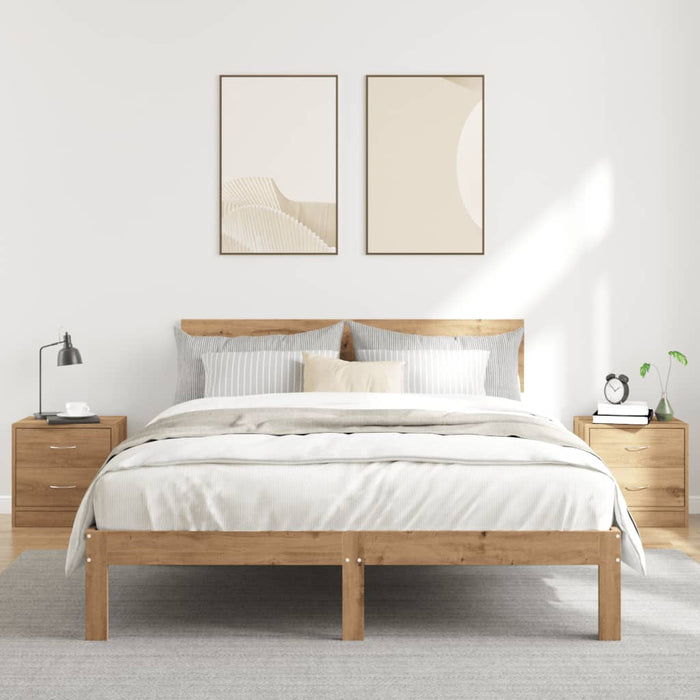 Noptiere, 2 buc., stejar artizanal, 40x30x40 cm, lemn prelucrat - WALTI WALTI