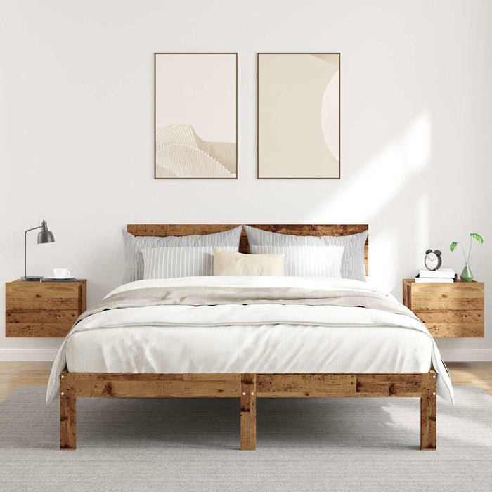 Noptiere de perete, 2 buc., lemn vechi, 40x32x30 cm - WALTI WALTI