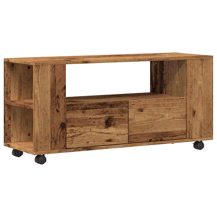Dulap TV cu roți, lemn vechi, 102x34,5x43 cm, lemn prelucrat - WALTI WALTI