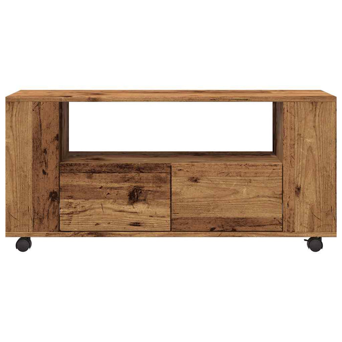 Dulap TV cu roți, lemn vechi, 102x34,5x43 cm, lemn prelucrat - WALTI WALTI