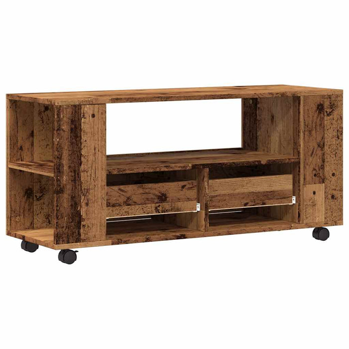 Dulap TV cu roți, lemn vechi, 102x34,5x43 cm, lemn prelucrat - WALTI WALTI
