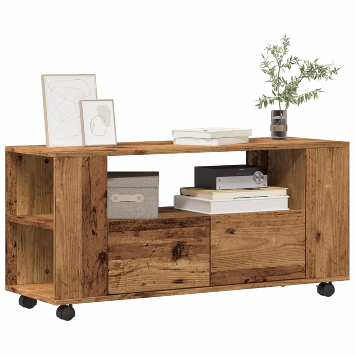 Dulap TV cu roți, lemn vechi, 102x34,5x43 cm, lemn prelucrat - WALTI WALTI