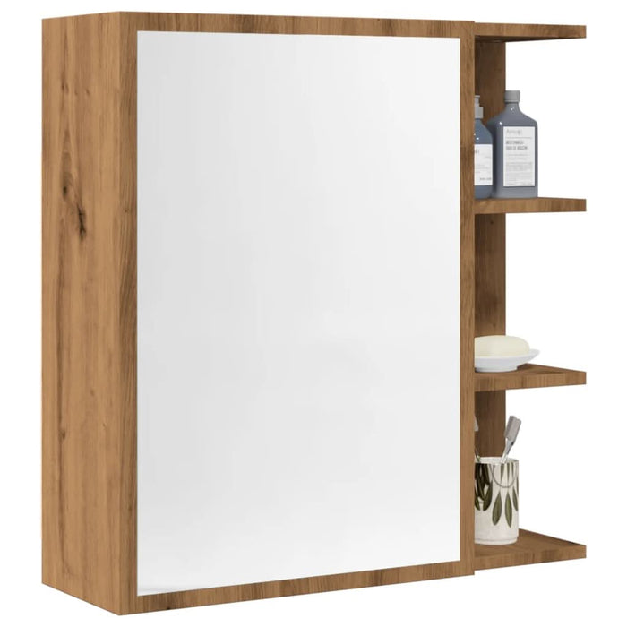 Dulap baie cu oglindă, stejar artizanal, 62,5x20,5x64 cm lemn - WALTI WALTI