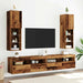 Comode TV cu lumini LED, 2 buc., lemn vechi, 30,5x30x102 cm - WALTI WALTI
