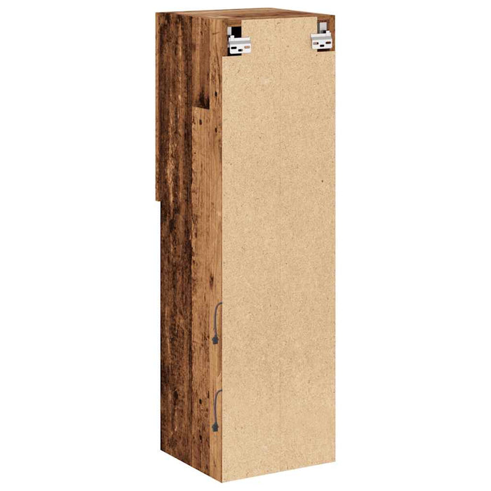 Comode TV cu lumini LED, 2 buc., lemn vechi, 30,5x30x102 cm - WALTI WALTI