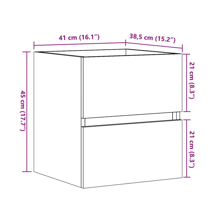 Dulap pentru chiuvetă, gri beton, 41x38,5x45 cm, PAL - WALTI WALTI