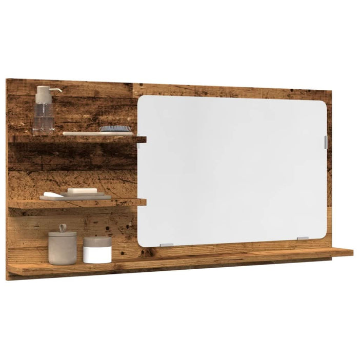 Dulap baie cu oglindă, lemn vechi, 90x11x45 cm, lemn prelucrat - WALTI WALTI