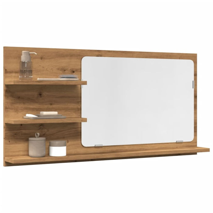 Dulap baie cu oglindă stejar artizanal 90x11x45 cm, lemn - WALTI WALTI