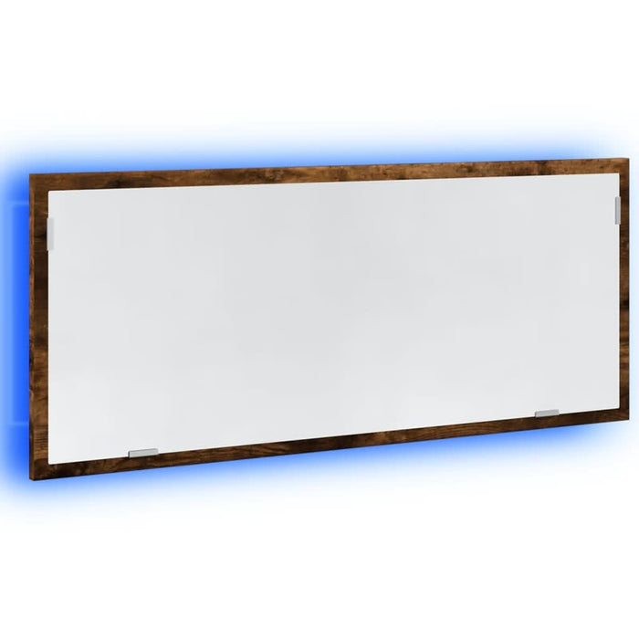 Oglindă de baie LED stejar fumuriu 100x8,5x37 cm lemn prelucrat - WALTI WALTI
