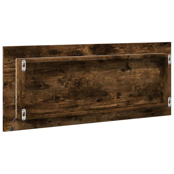 Oglindă de baie LED stejar fumuriu 100x8,5x37 cm lemn prelucrat - WALTI WALTI