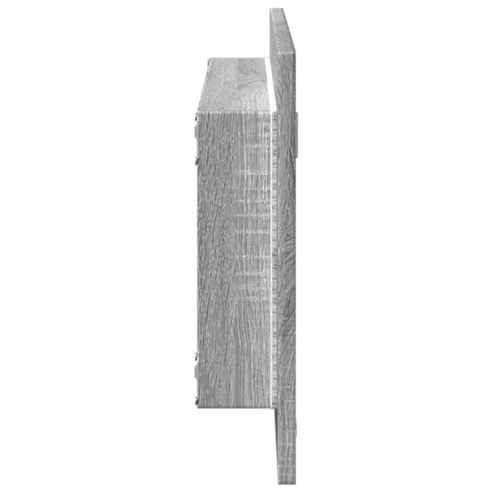 Oglindă de baie LED sonoma gri, 100x8,5x37 cm lemn prelucrat - WALTI WALTI