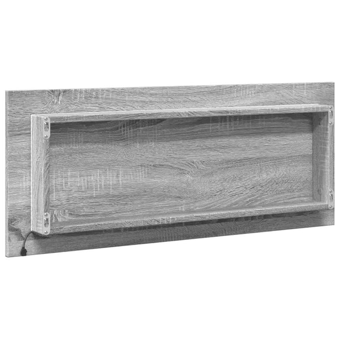 Oglindă de baie LED sonoma gri, 100x8,5x37 cm lemn prelucrat - WALTI WALTI