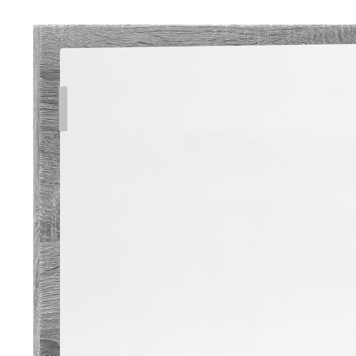 Oglindă de baie LED sonoma gri, 100x8,5x37 cm lemn prelucrat - WALTI WALTI