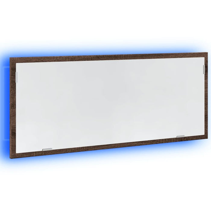Oglindă de baie LED stejar maro, 100x8,5x37 cm lemn prelucrat - WALTI WALTI