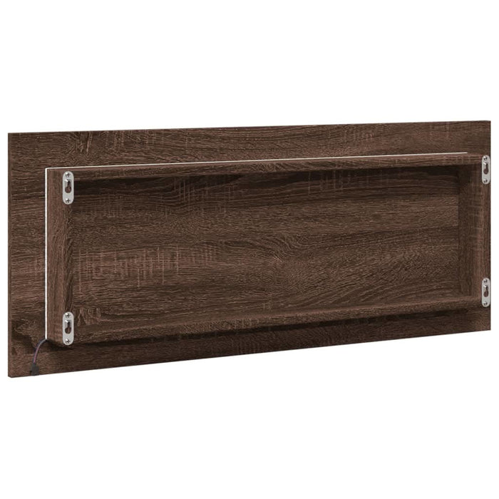 Oglindă de baie LED stejar maro, 100x8,5x37 cm lemn prelucrat - WALTI WALTI
