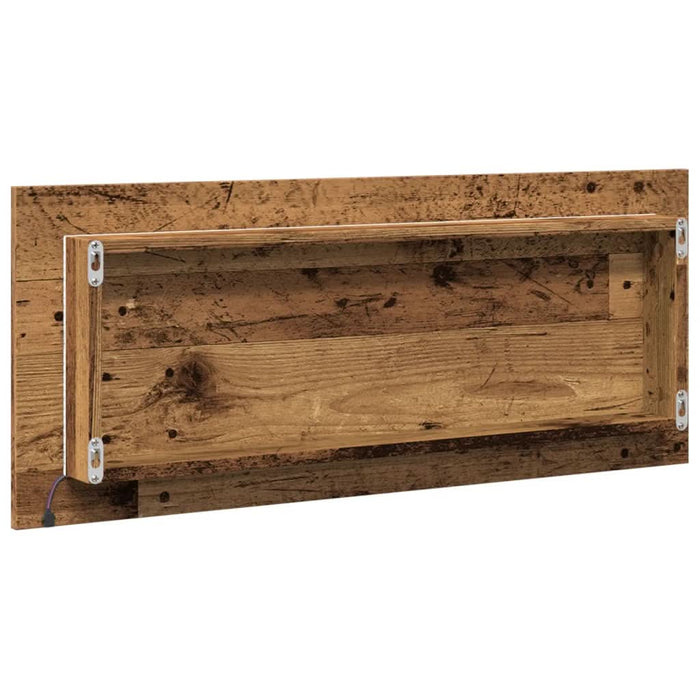 Oglindă de baie LED lemn vechi, 100x8,5x37 cm lemn prelucrat - WALTI WALTI