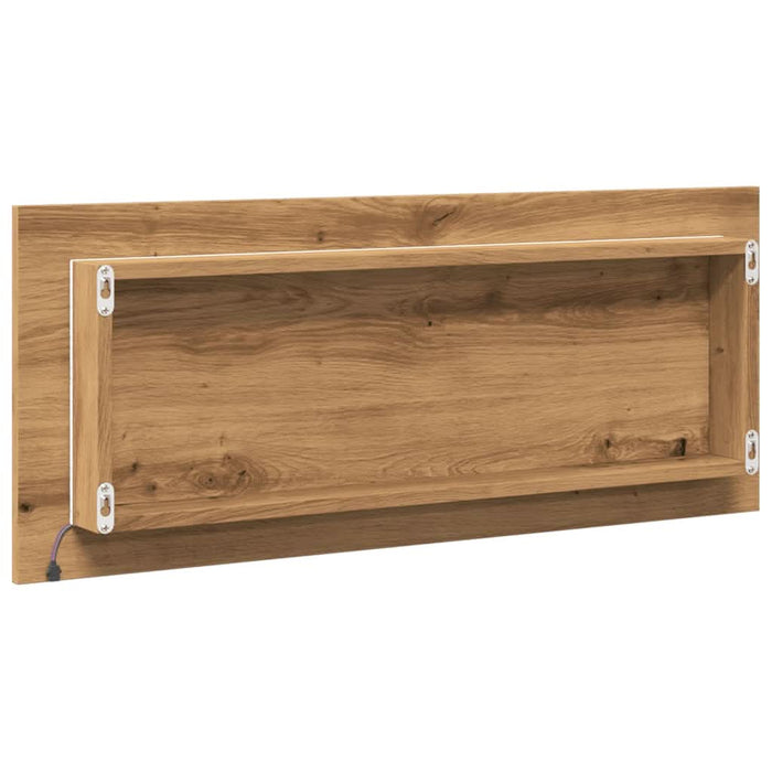 Oglindă baie LED stejar artizanal, 100x8,5x37 cm lemn prelucrat - WALTI WALTI