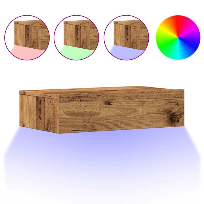 Dulap TV cu lumini LED, lemn vechi, 60x35x15,5 cm - WALTI WALTI