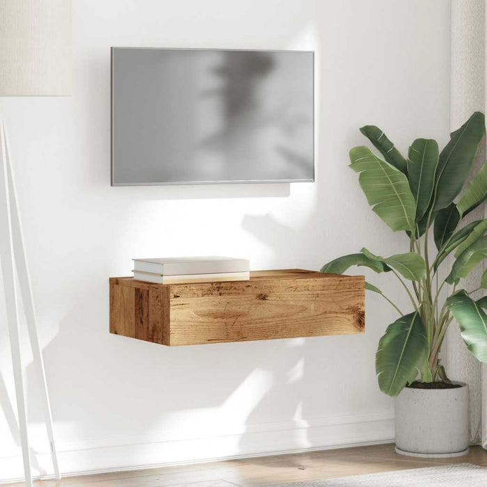 Dulap TV cu lumini LED, lemn vechi, 60x35x15,5 cm - WALTI WALTI