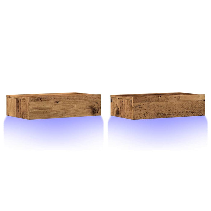 Dulapuri TV cu lumini LED, 2 buc., lemn vechi, 60x35x15,5 cm - WALTI WALTI