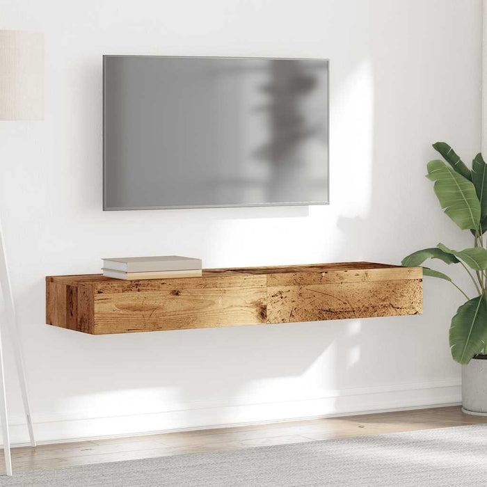 Dulapuri TV cu lumini LED, 2 buc., lemn vechi, 60x35x15,5 cm - WALTI WALTI