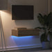 Comodă TV cu lumini LED, stejar artizanal, 60x35x15,5 cm - WALTI WALTI