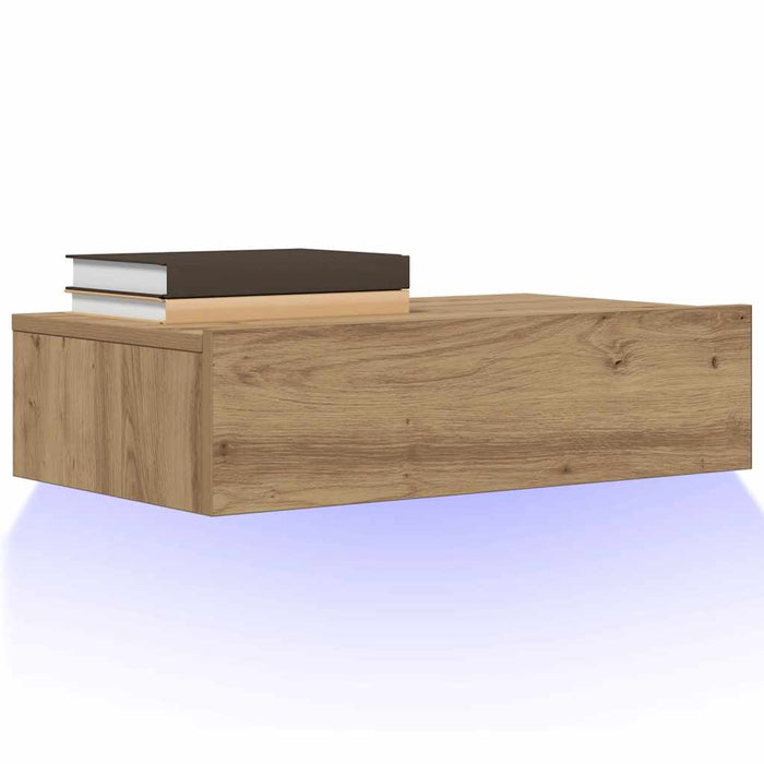 Comodă TV cu lumini LED, stejar artizanal, 60x35x15,5 cm - WALTI WALTI