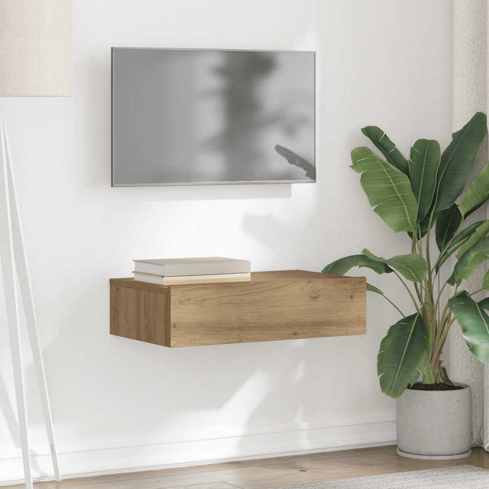 Comodă TV cu lumini LED, stejar artizanal, 60x35x15,5 cm - WALTI WALTI