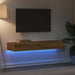 Comode TV cu lumini LED 2 buc., stejar artizanal, 60x35x15,5 cm - WALTI WALTI