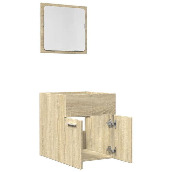 Set mobilier de baie, 2 piese, stejar sonoma, lemn prelucrat - WALTI WALTI