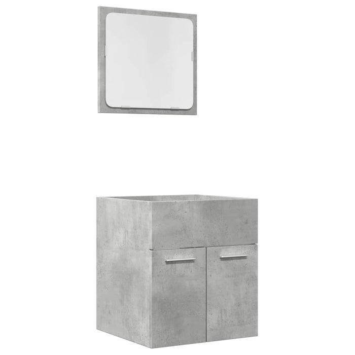 Set mobilier de baie, 2 piese, gri beton, lemn compozit WALTI