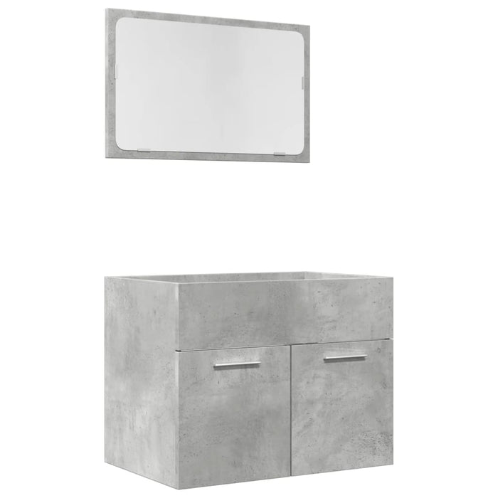 Set mobilier de baie, 2 piese, gri beton, lemn compozit WALTI