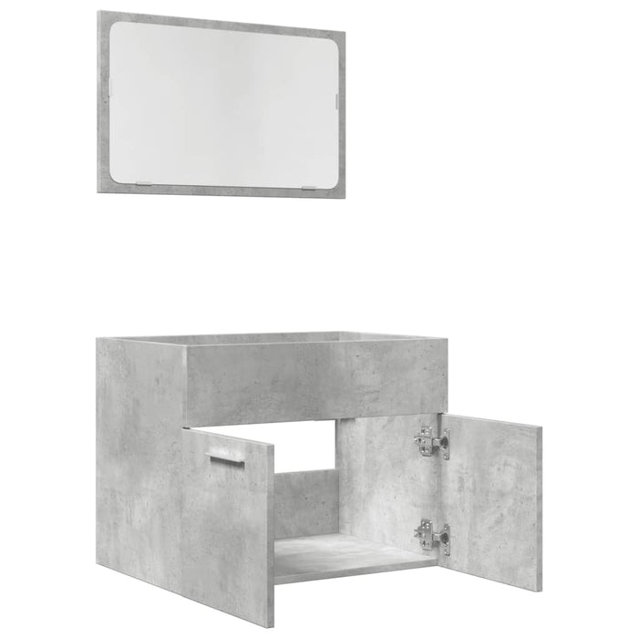 Set mobilier de baie, 2 piese, gri beton, lemn compozit WALTI